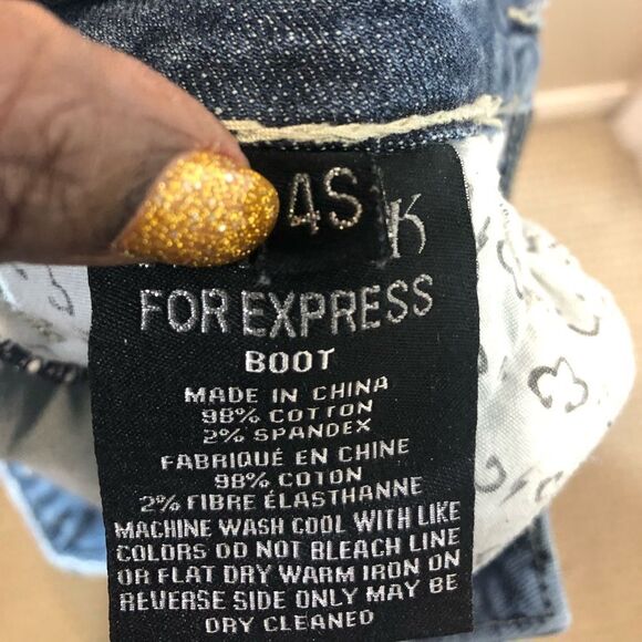 Rerock for Express boot cut blue jeans, size 4 short - Picture 9 of 14